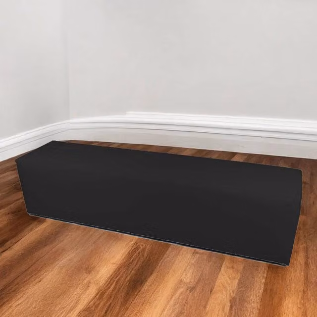 Pouf Apecchio, Poltrona multiuso, Poltroncina sacco, Pouf poggiapiedi, Made in Italy, 180x40 h42 cm, Nero