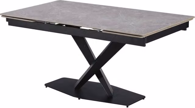 Tavolo da pranzo allungabile in ceramica per 6-10 persone "Silence" - Grigio marmorizzato