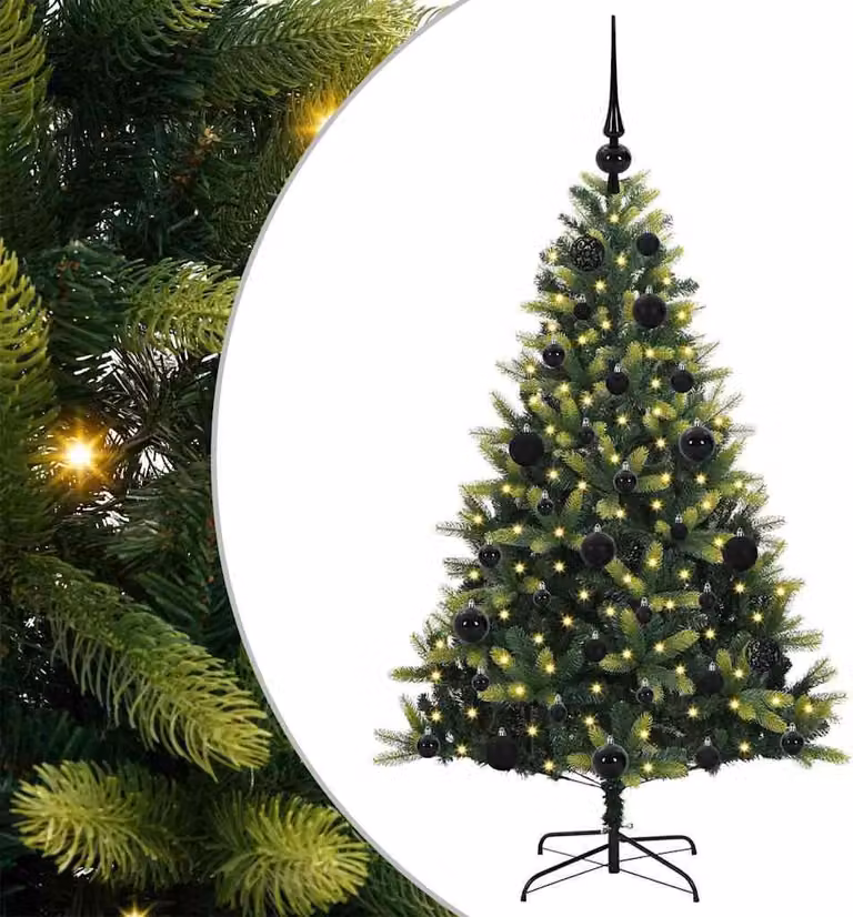 Albero di Natale Artificiale Pieghevole 150 LED Verde 120 cm