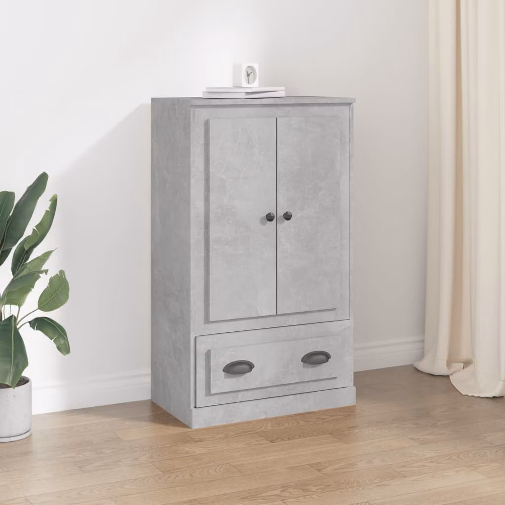 Credenza vidaXL in legno multistrato e MDF Grigio Cemento, L 60 cm x P 35,5 cm x H 103,5 cm