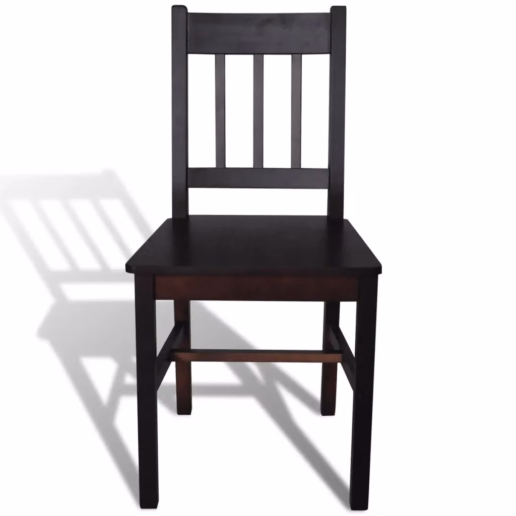Set di 4 sedie da pranzo vidaXL in legno di pino marrone scuro – 2