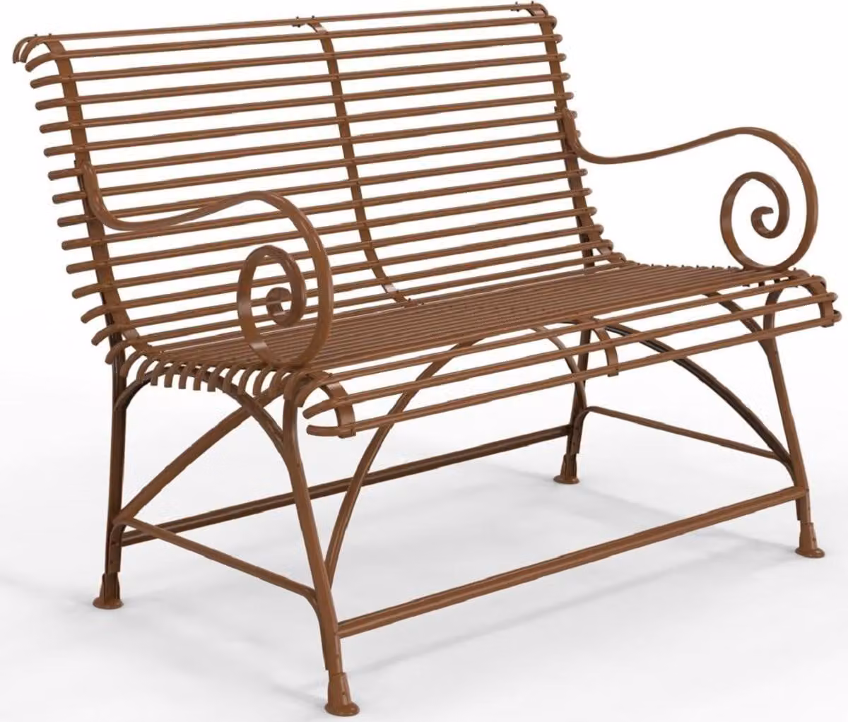 Casa Padrino Panca da giardino liberty 120 x 60 cm - Vari colori - Panca da giardino e patio in ferro battuto con schienale e braccioli - Mobili da giardino e patio liberty