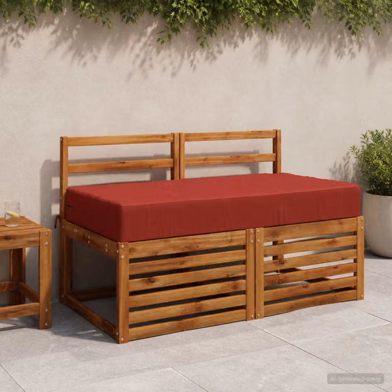 vidaXL Cuscino per la seduta SOEST in poliestere rosso con rivestimento lavabile L: 120 cm, P: 60 cm, H: 15 cm