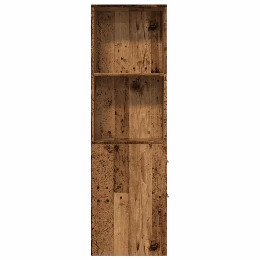 Mobiletto da bagno stretto con rotelle HELLOSHOP26 in legno composito effetto legno anticato marrone L/P/H: 22 x 41 x 135 cm – 2