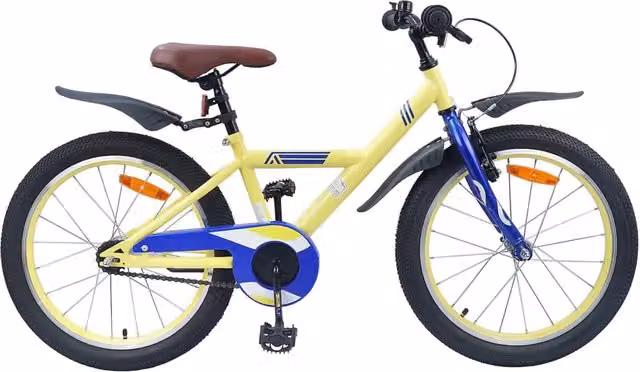 Bicicletta per bambini vidaXL da 20 pollici in metallo, colore giallo