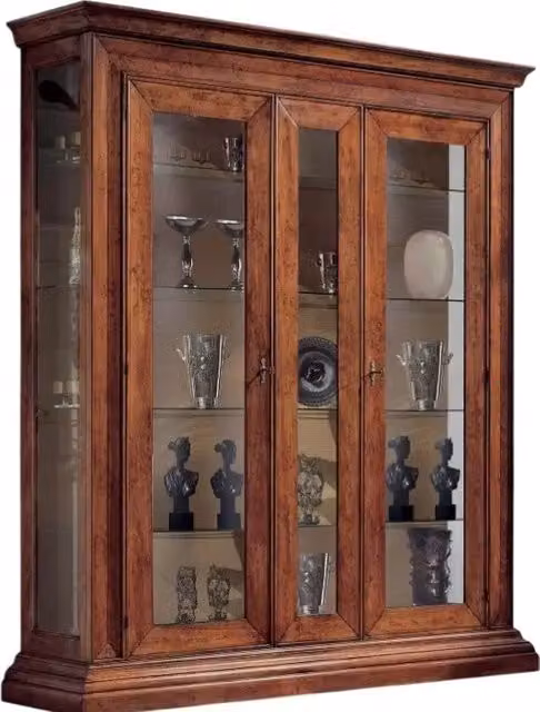 Vetrina classica con 2 ante in vetro e legno noce Mobili 2G L: 184 cm, P: 50 cm, H: 214 cm – 4