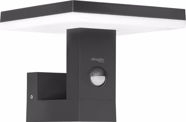 Oktaplex lampada da esterno con rilevatore di movimento antracite IP65 3000K bianco caldo 230V Applique LED 1500 lumen 15,2W