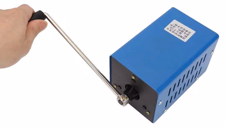 Generatore manuale portatile a manovella - 20 Watt di potenza - 1 Volt di tensione