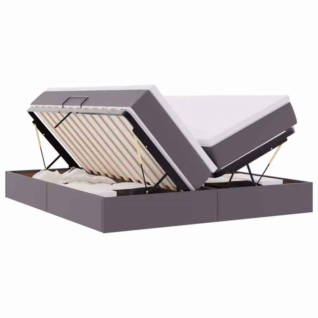 Letto con contenitore e materasso ibrido vidaXL Grigio L/P/H: 200 x 200 x 48,5 cm – 2