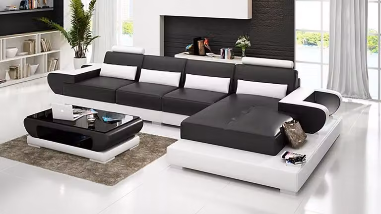 Sofa Ledersofa Eckcouch Polstergarnitur Couch Eckgarnitur Wohnlandschaft Polster