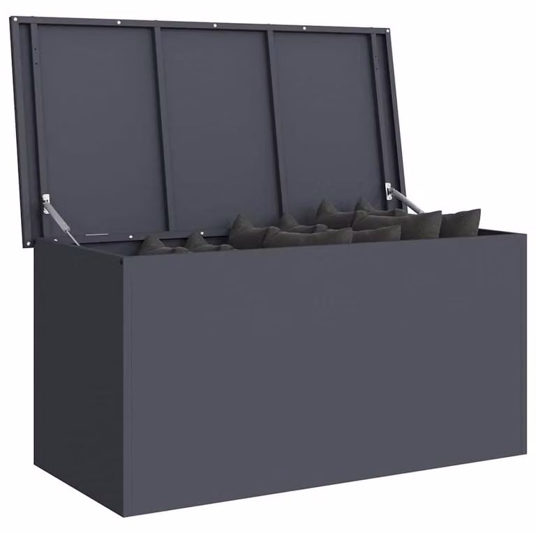 Contenitore di stoccaggio in acciaio per esterni, colore antracite, dimensioni 100 x 50,5 x 50 cm