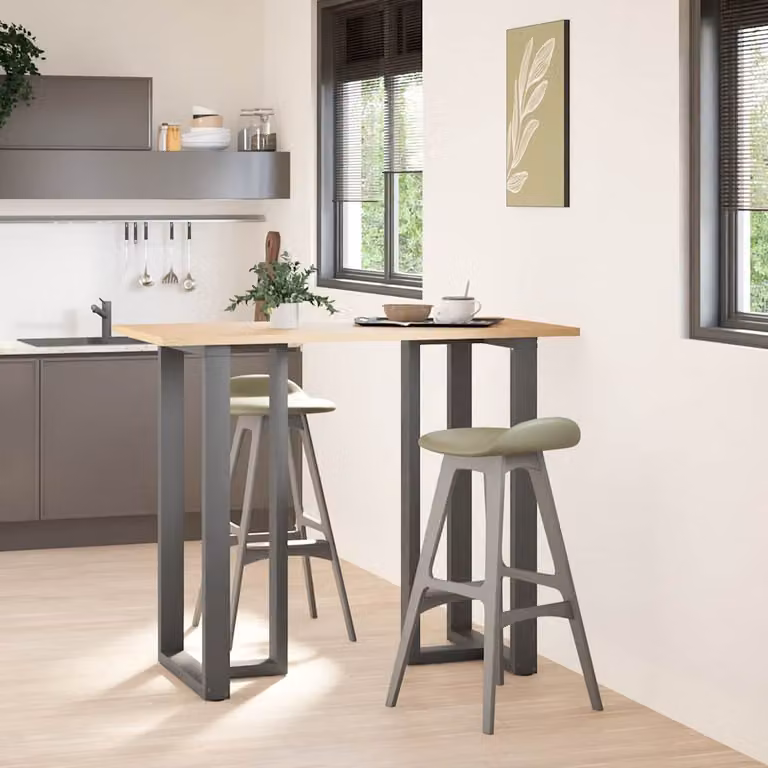 vidaXL Gambe tavolo da bar forma T 2 pz Antracite 60x35x(110-111) cm