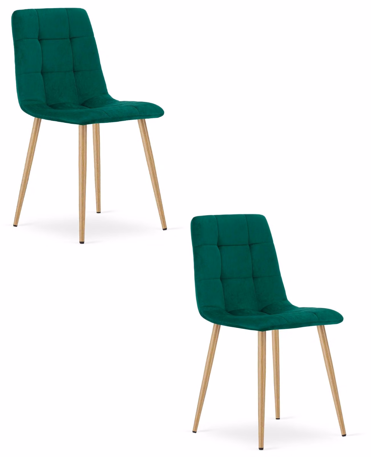 Poltrona KARA - velluto verde scuro / gambe color legno (2)