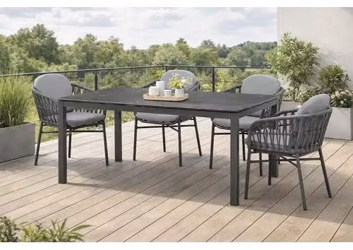 Dinette Destiny COMO con tavolo da pranzo rettangolare CREMONA 160x90cm (4 persone)