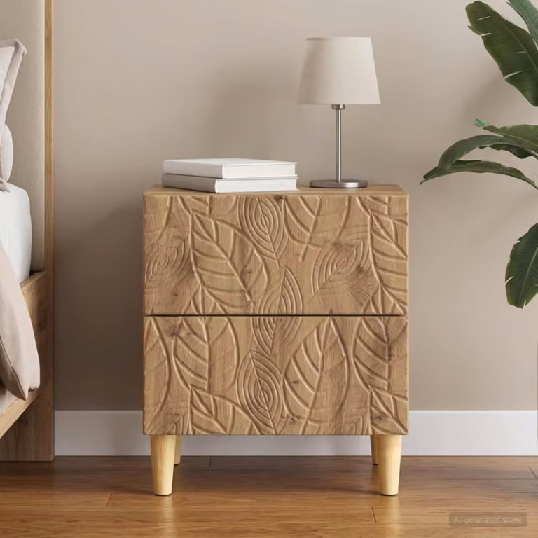Comodino moderno vidaXL in legno color marrone L: 43 cm, P: 34,5 cm, H: 48 cm