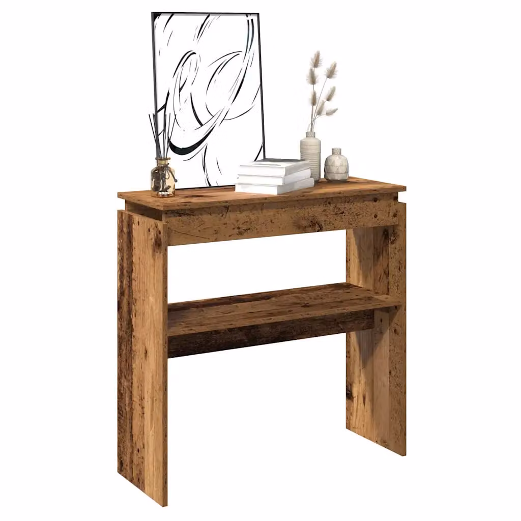 vidaXL Tavolino Consolle in Legno Antico Marrone L: 102 cm, P: 30 cm, H: 80 cm