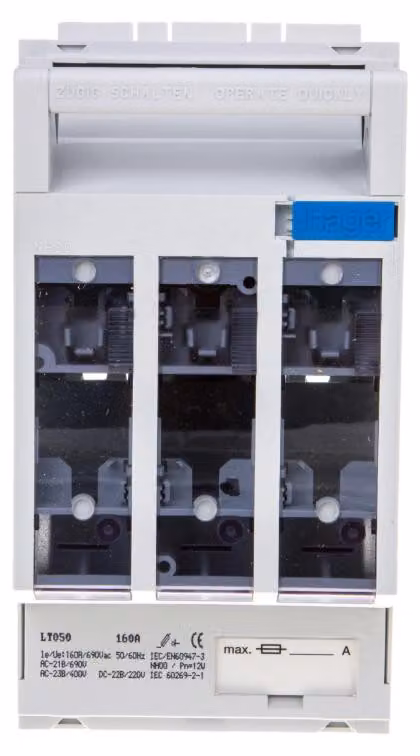 Fusibile sezionatore Hager NH00, 3x160A, 70qmm LT050