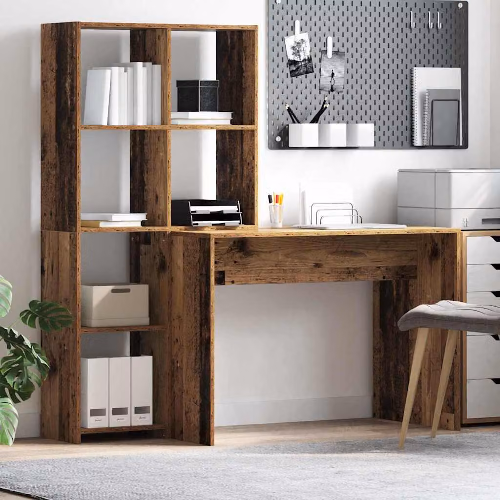 Maison Exclusive - Scrivania Legno vecchio 138,5 x 55 x 143 cm Legno multistrato