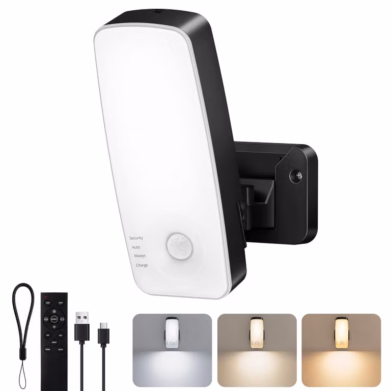 Lampada da esterno a LED con sensore di movimento, batteria da 10000 mAh, grado di protezione IP65