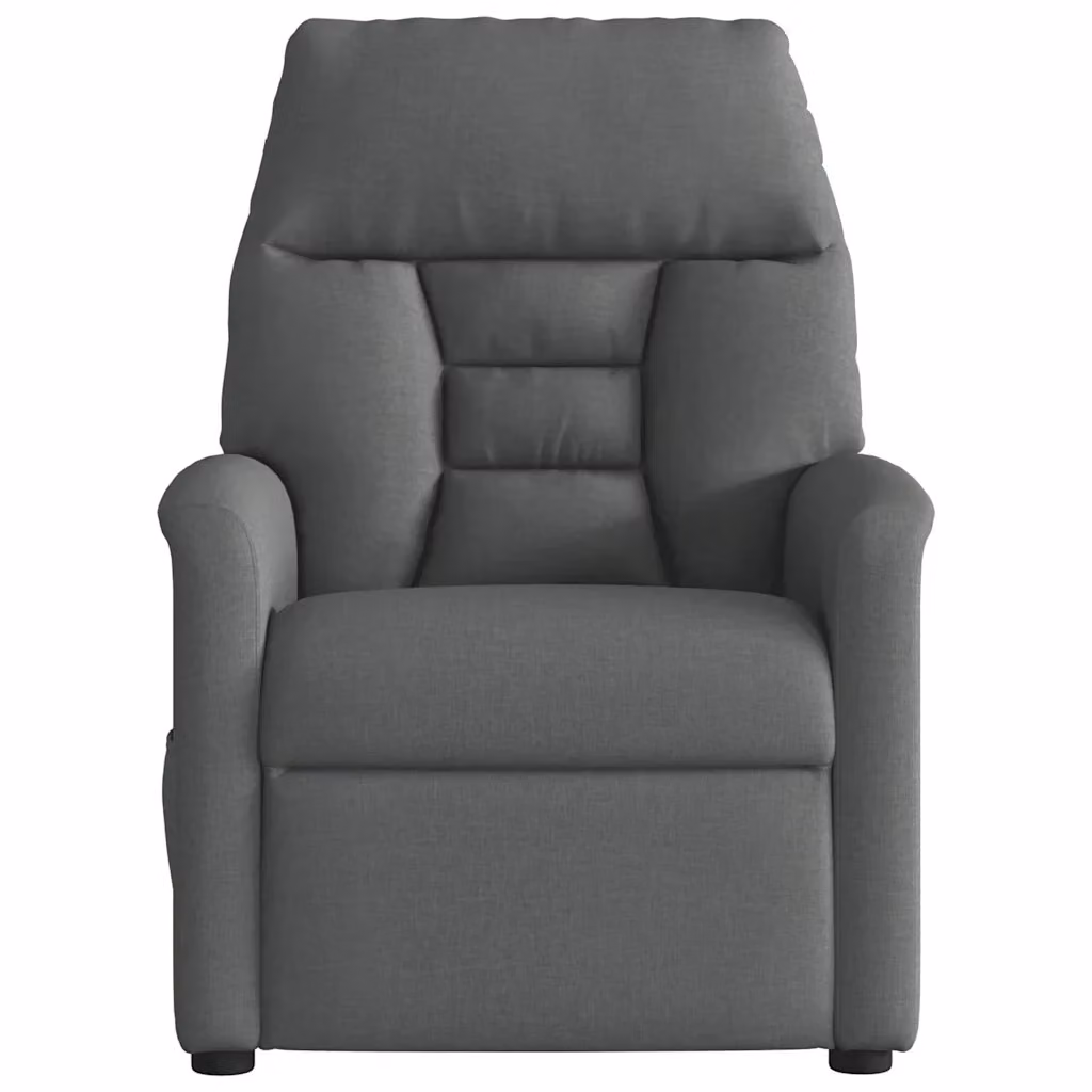 Poltrona relax reclinabile vidaXL in tessuto grigio con braccioli e struttura in legno e metallo – 2