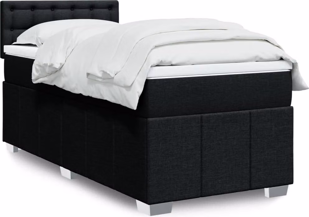 Maison Exclusive - Letto boxspring con materasso nero 90x200 cm Tessuto