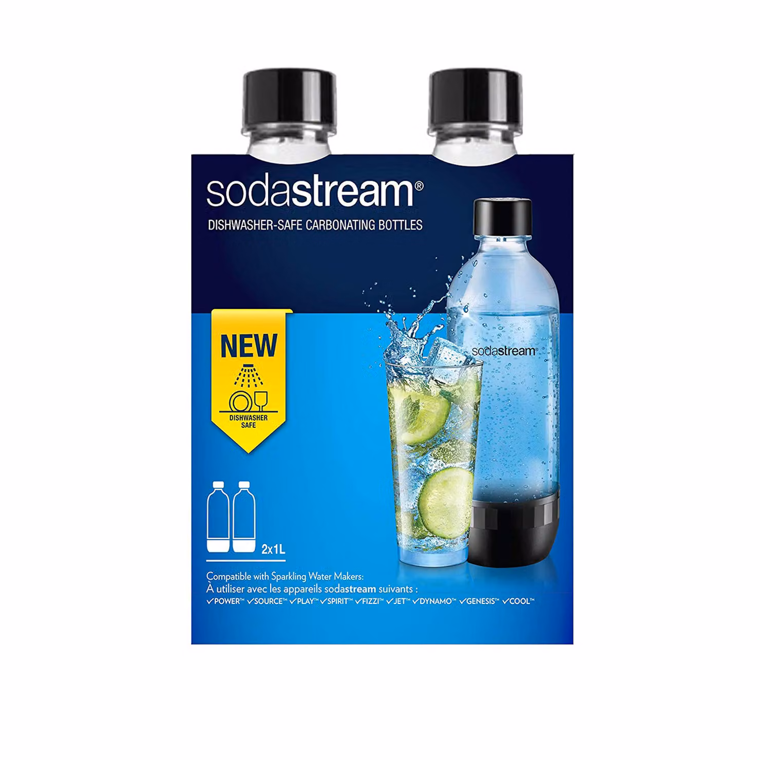 Kit di due bottiglie Sodastream Classic da 1 litro in plastica trasparente – 3