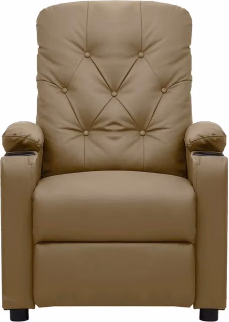 Poltrona Reclinabile Relax vidaXL in Similpelle Beige e Marrone con Braccioli – 1