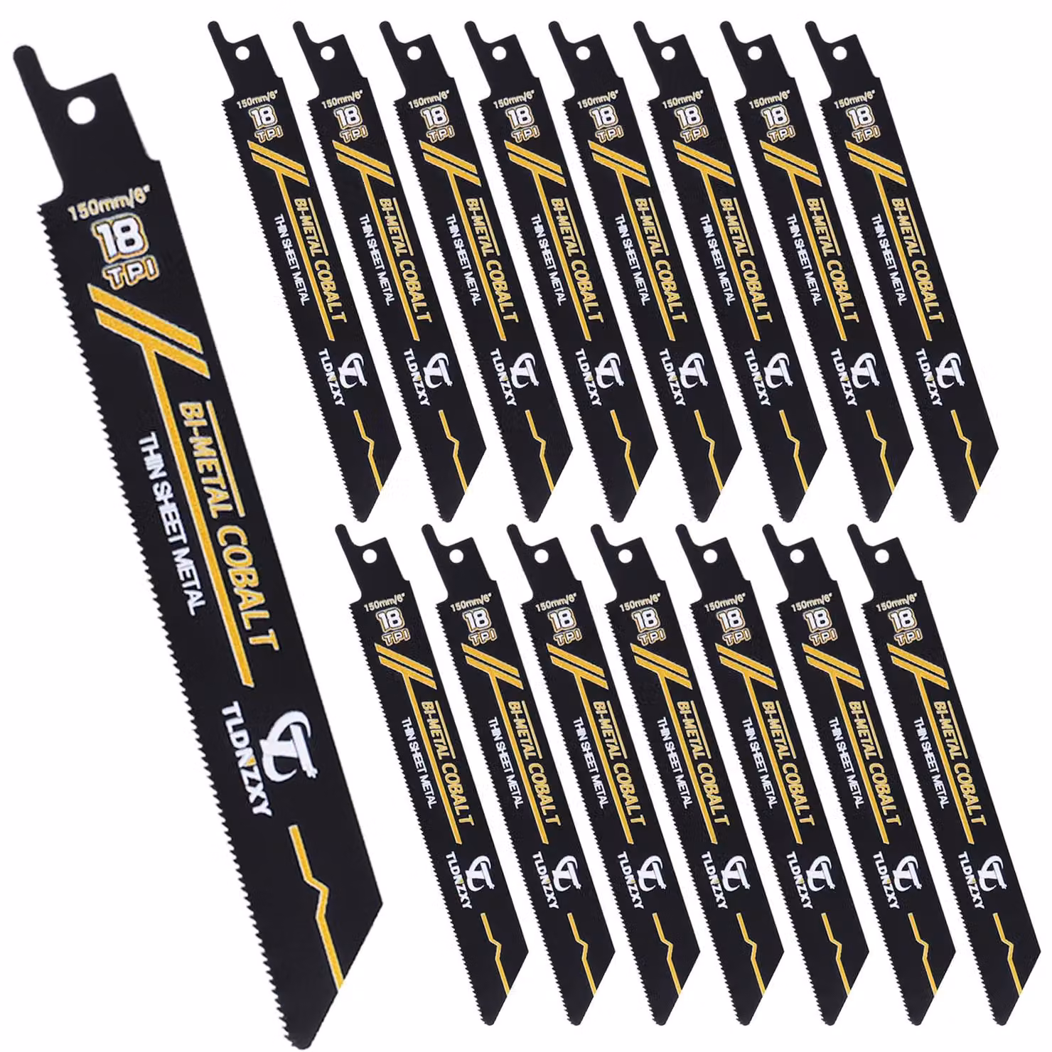 Set di 20 lame per sega reciproca in metallo, diametro 150 mm, 18 denti per pollice