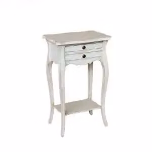 Porta telefono KIVIO in legno stile shabby chic bianco anticato per comodino