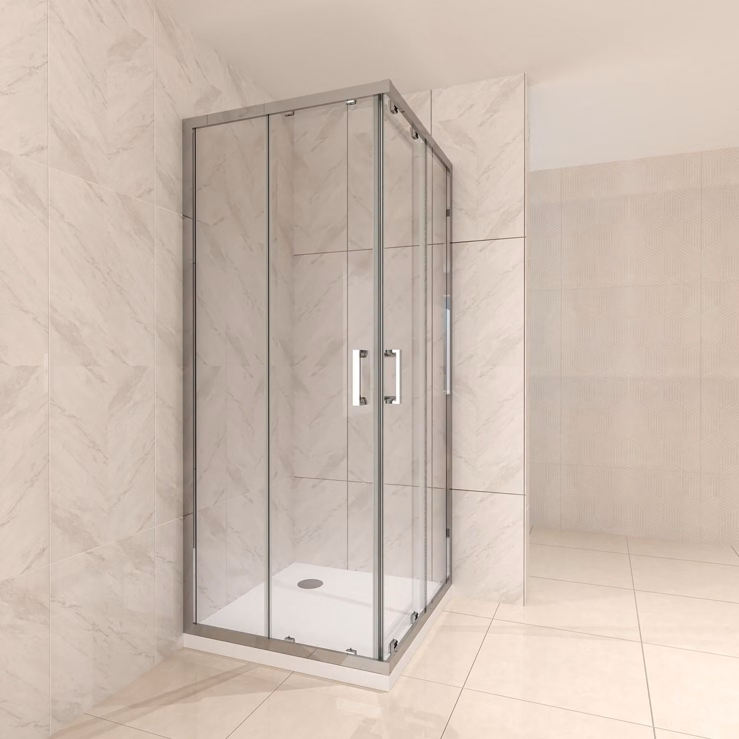 cabina doccia i-flair ad ante scorrevoli 80x80x180 cm in vetro di sicurezza trasparente da 6 mm - DK77