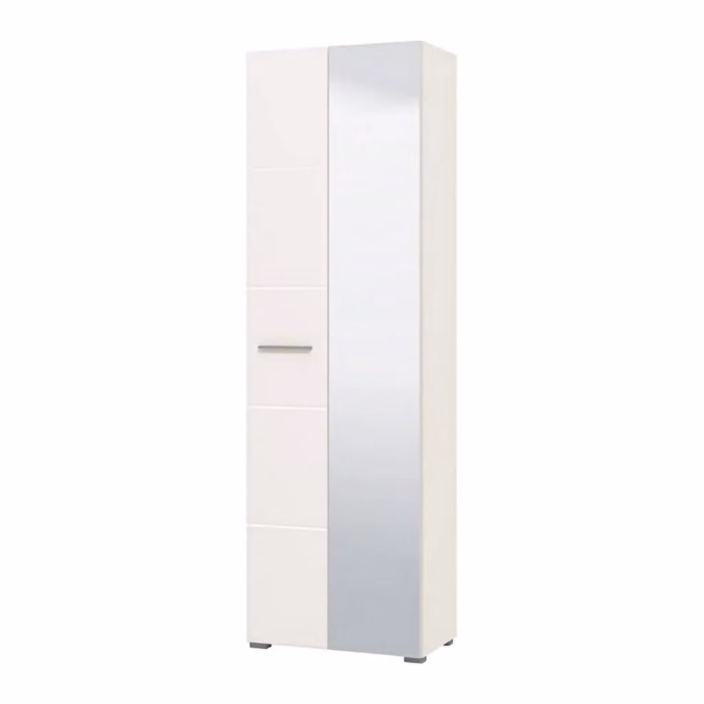 Armadio da camera da letto DMORA con 2 ante, appendiabiti e ripiani interni, Bianco opaco, L: 60 cm, H: 192,5 cm – 2
