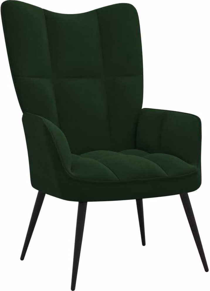 Sedia Relax Verde Scuro in Velluto