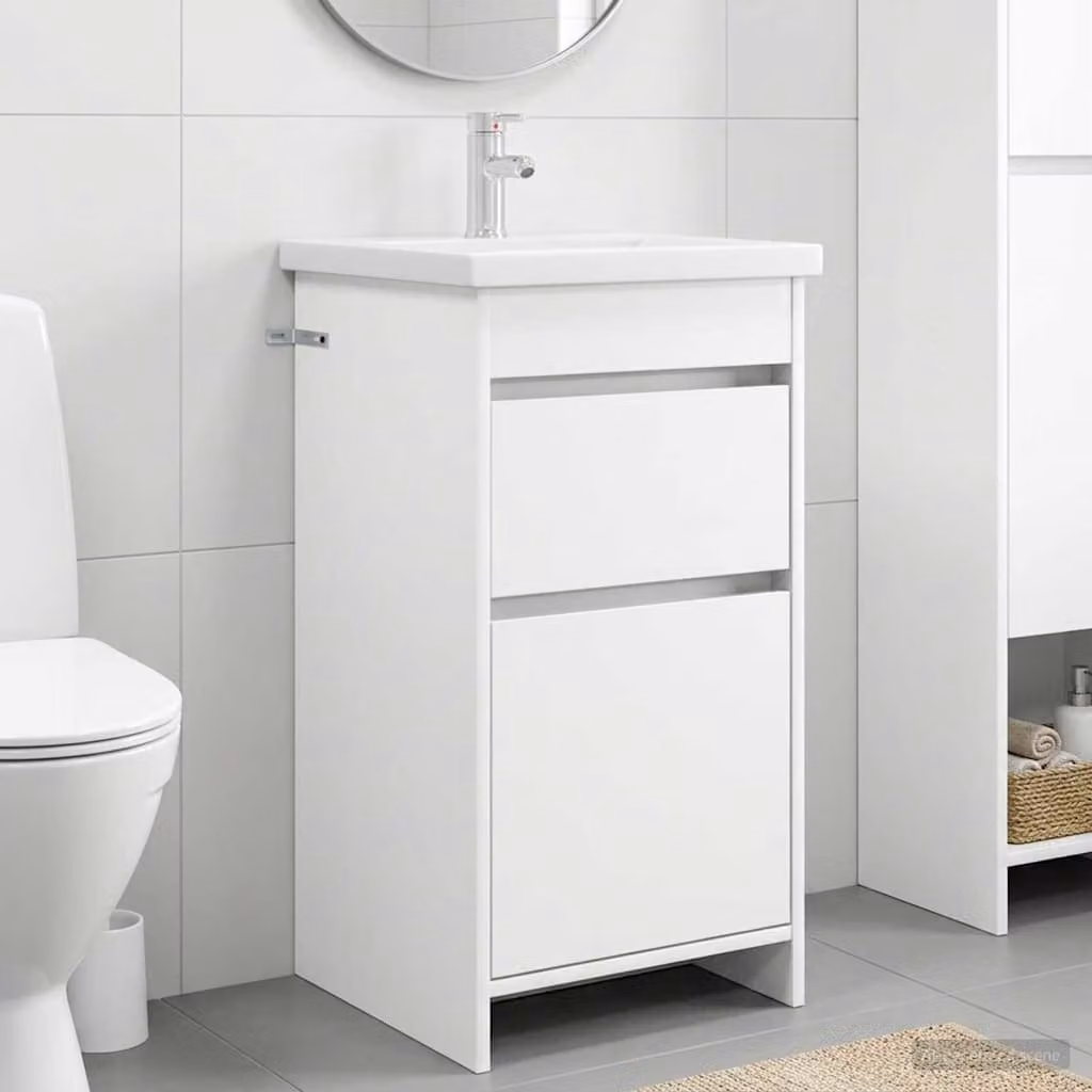 Mobile da bagno moderno vidaXL con lavabo bianco L: 42 cm, P: 40 cm, H: 84,5 cm