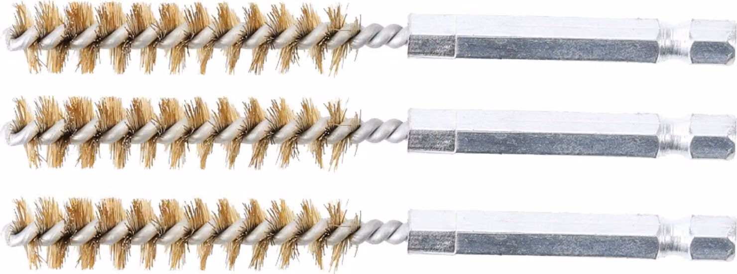 BGS spazzola in ottone 15 mm esagono esterno 6,3 mm (1/4") 3 pezzi - 3078-15-M