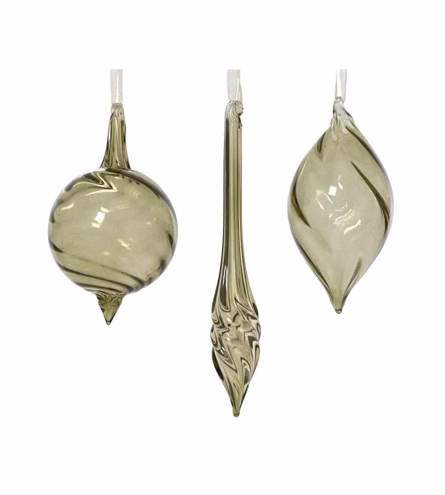 Decoris Pallina di Vetro Verde 13.5cm con Vortice - Decorazione Natalizia
