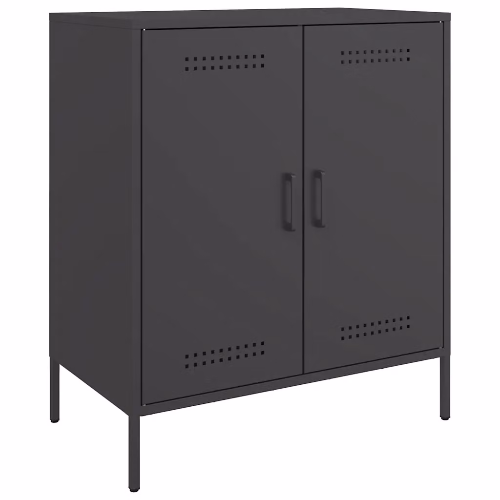 Credenza in stile industriale vidaXL in metallo nero opaco L: 68 cm, P: 39 cm, H: 79 cm – 2