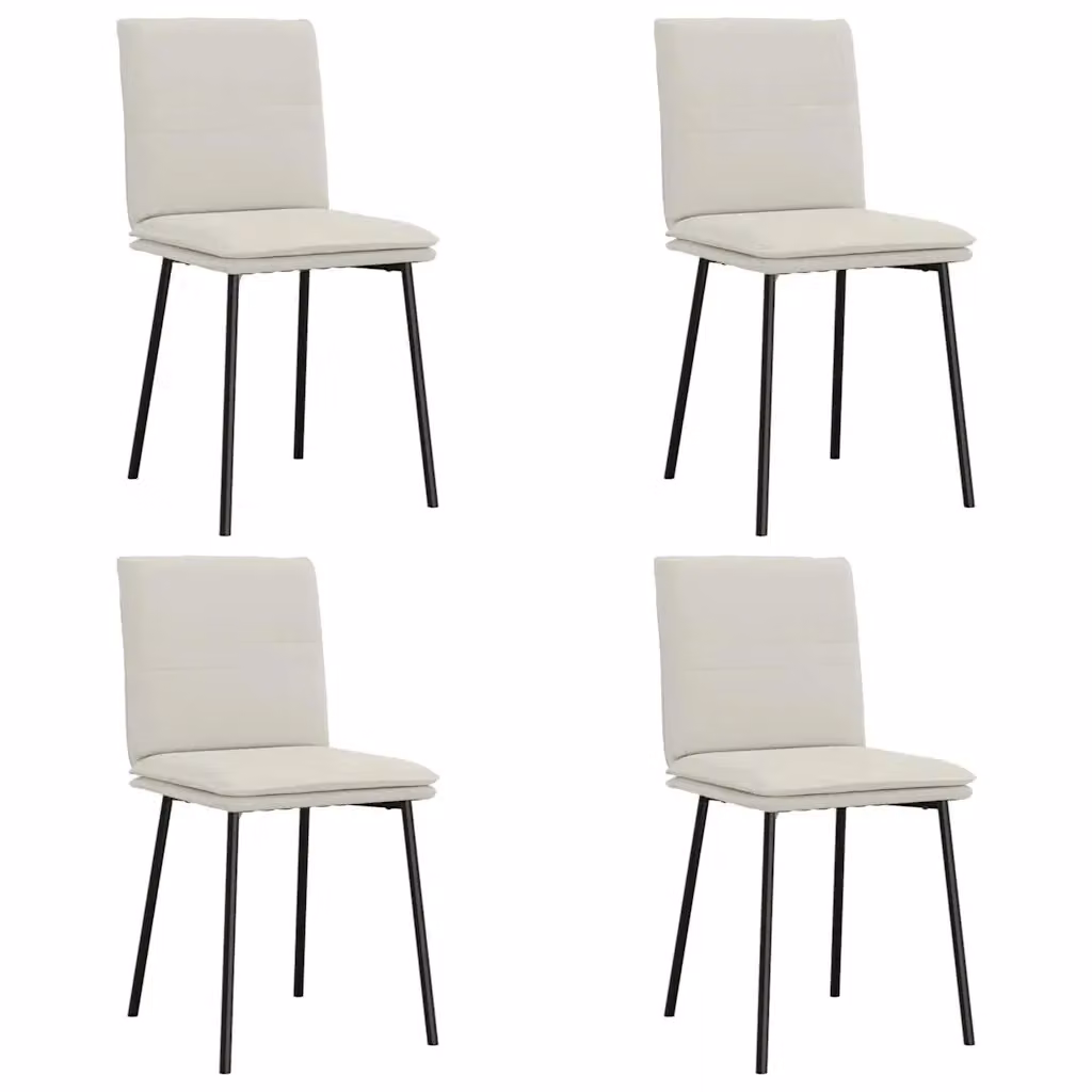 Set di 4 sedie da pranzo moderne vidaXL in velluto beige con struttura in metallo e legno – 2