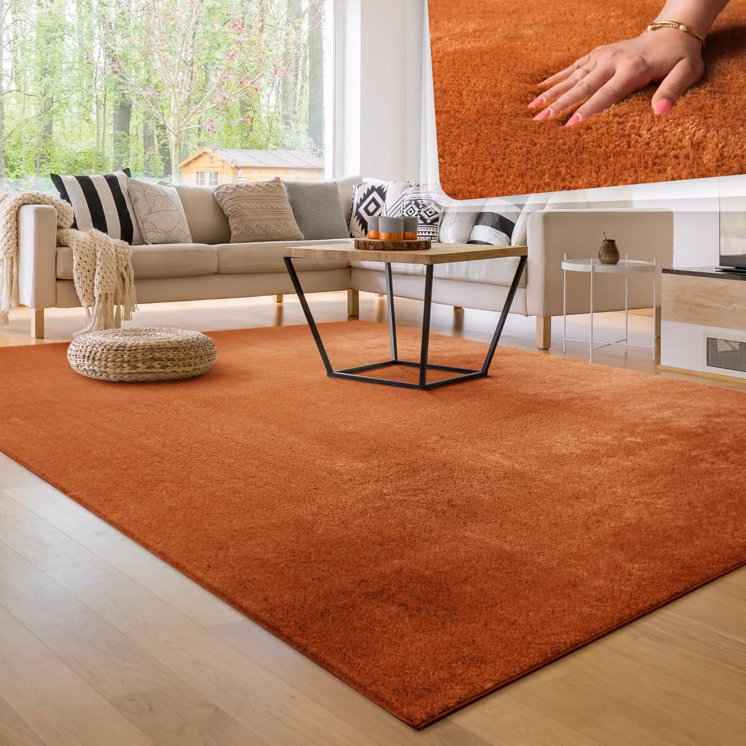 Tappeto Calia Italia moderno color rame e arancione L: 150 cm, P: 80 cm – 3