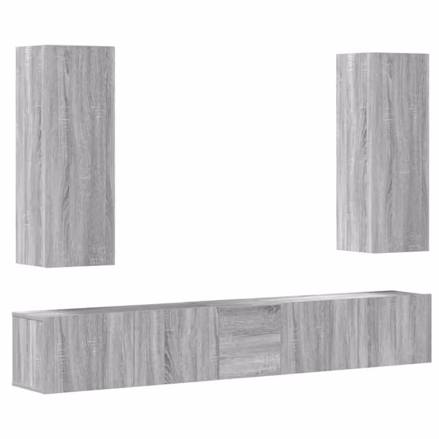 Set di Mobili Porta TV 5 pz | Armadietto TV | Mobile Porta TV Grigio Sonoma in Legno Multistrato