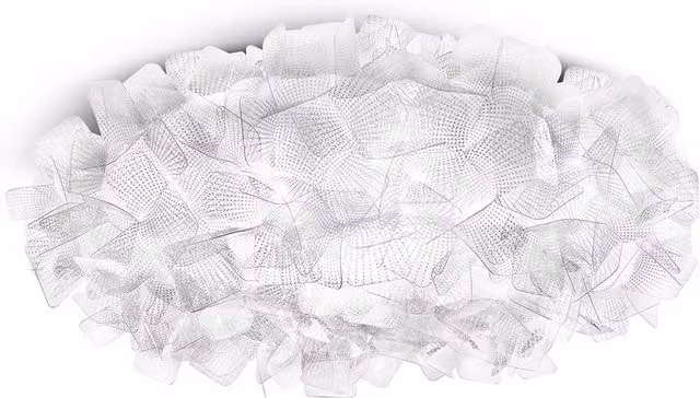 Plafoniera e applique Slamp Clizia Pixel bianca e trasparente con tecnologia LED e design moderno