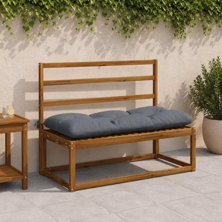 vidaXL Cuscino per panchina VIANEN Blu in Poliestere con Rivestimento Lavabile e Resistente ai Raggi UV L: 120 cm, P: 50 cm, H: 12 cm