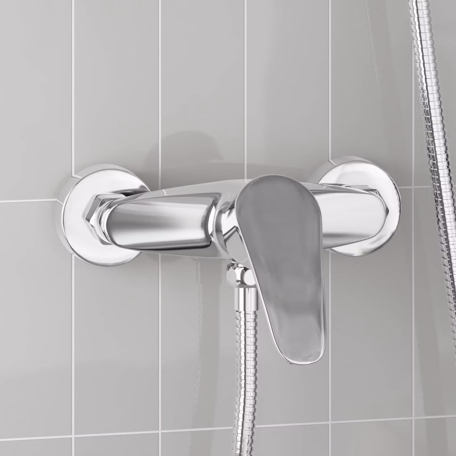 Miscelatore per doccia vidaXL in ottone color cromo lucido G 1/2 pollici