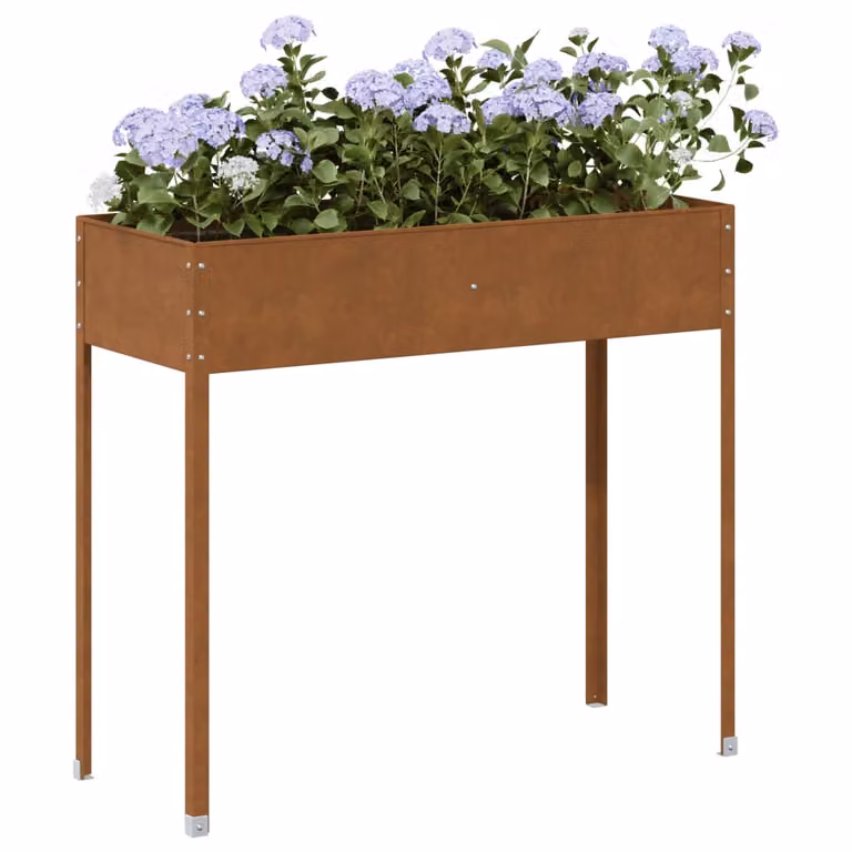 Fioriera da giardino vidaXL in acciaio corten marrone L: 100,5 cm, P: 40,5 cm, H: 90 cm