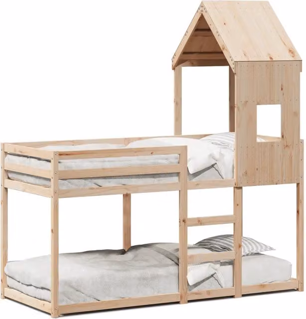Letto singolo | Letto per adulti | Letto a Castello senza Materasso 90x200cm Massello Pino