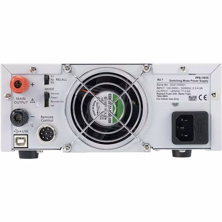 Alimentatore da laboratorio Voltcraft, regolabile PPS-11815 1 - 60 V/DC 0 - 5 A 300 W 2 x USB, programmazione a distanza (PPS-11815)