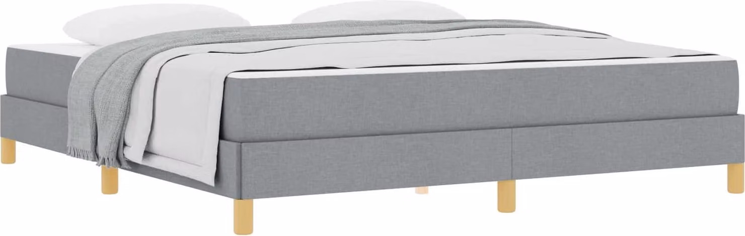 Letto a molle con materasso Grigio chiaro 180 x 200 cm Tessuto