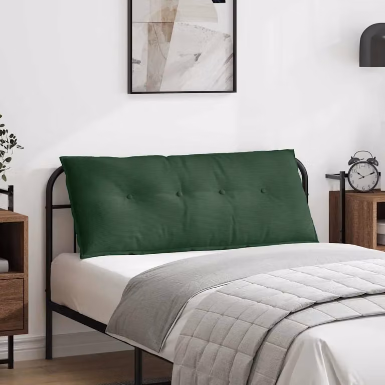 Cuscino per schiena vidaXL Verde Giungla in tessuto di corduroy e poliestere L 120 cm x P 50 cm