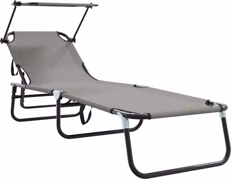 Lettino prendisole pieghevole Grigio 190 x 57 x 81 cm Oxford