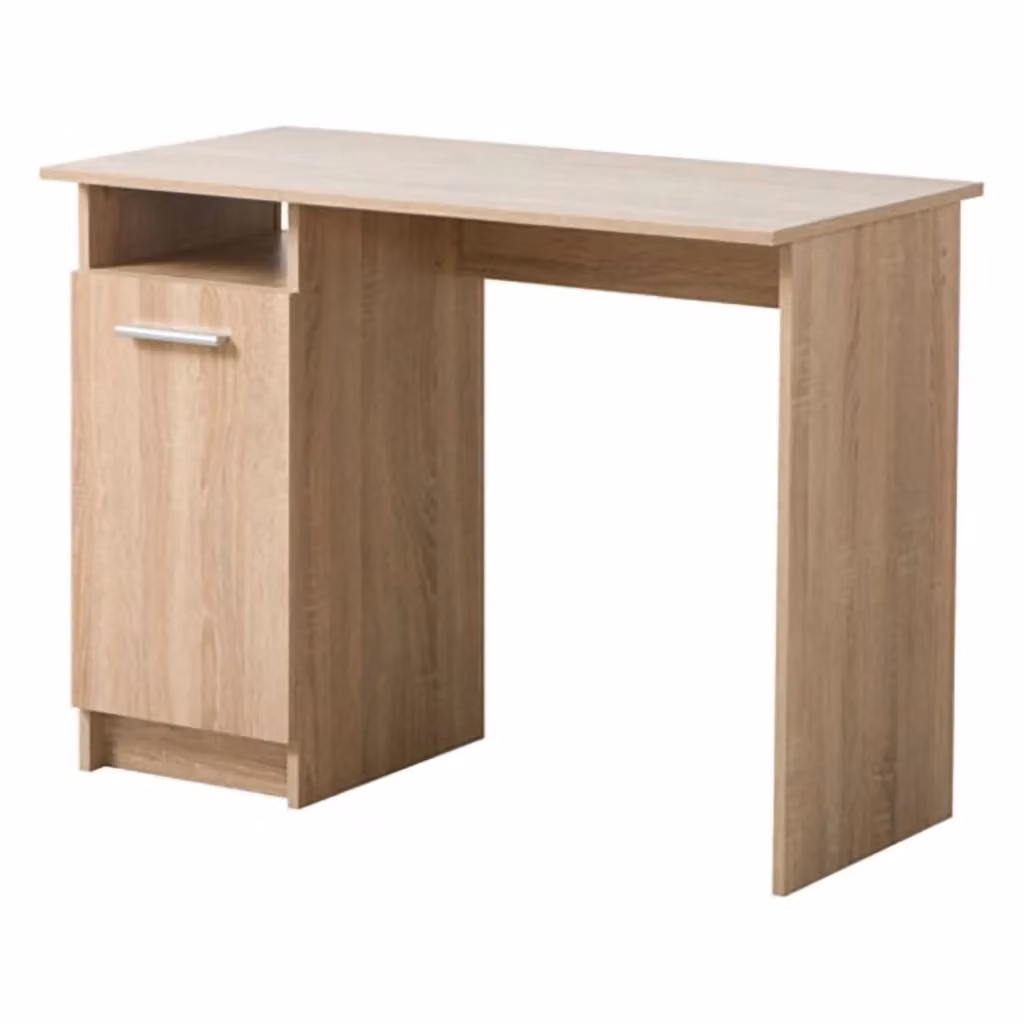 Scrivania DMORA moderna in legno color rovere marrone, L: 100 cm, P: 150 cm, H: 74.5 cm – 2
