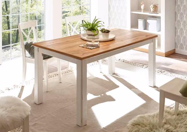 Tavolo da pranzo country house 158x88cm pino bianco / tavolo da pranzo wotan oak